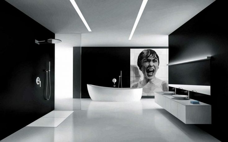 Black Bathroom Lighting Idea