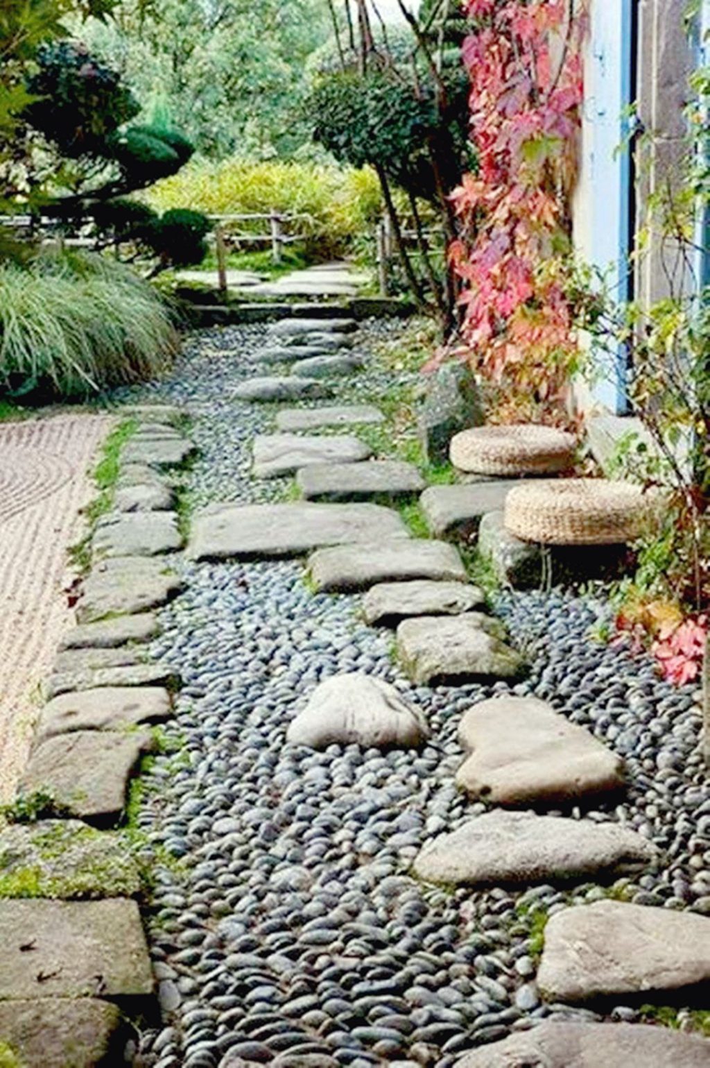 Beautiful Garden Stepping Stones With River Rock Garden
