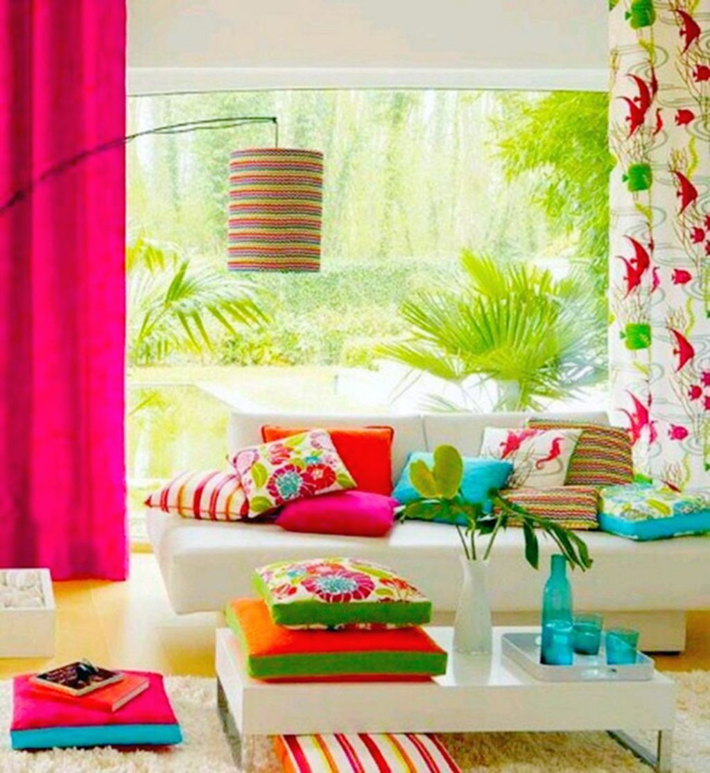 Cool Interior Summer Decor With Bright Color Ideas