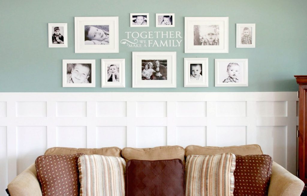 Framed Family Photos Wall Decorating Ideas