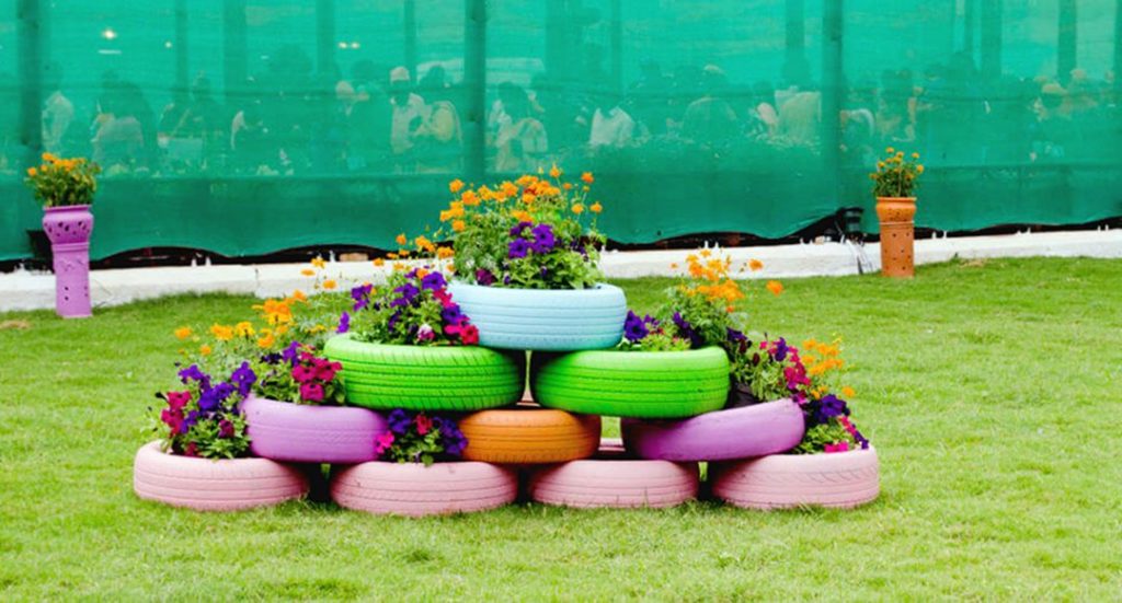 Incredible DIY used Tires Garden