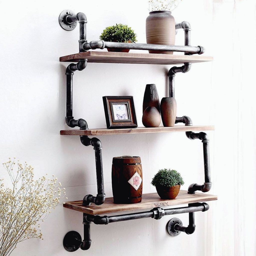 Industrial Home Wall Decors Wooden Rack