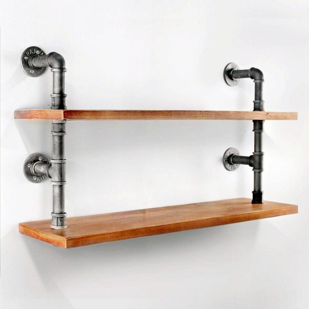 Level rustic industrial diy pipe shelf storage