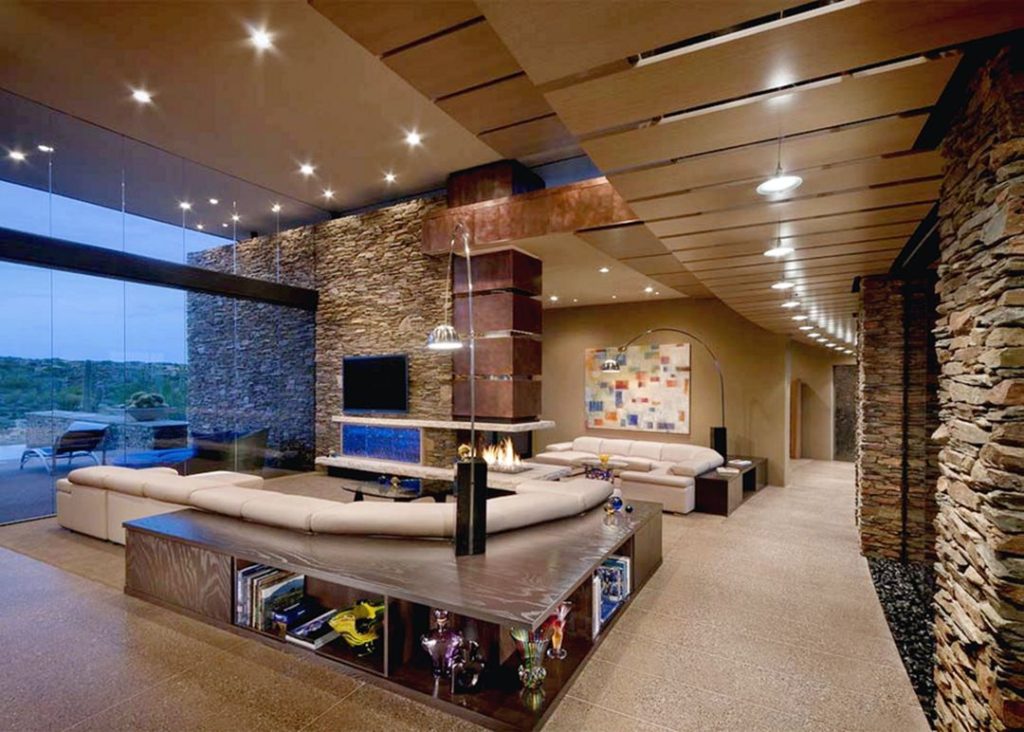 Modern Luxury Home Interior With Wall Stone IDeas