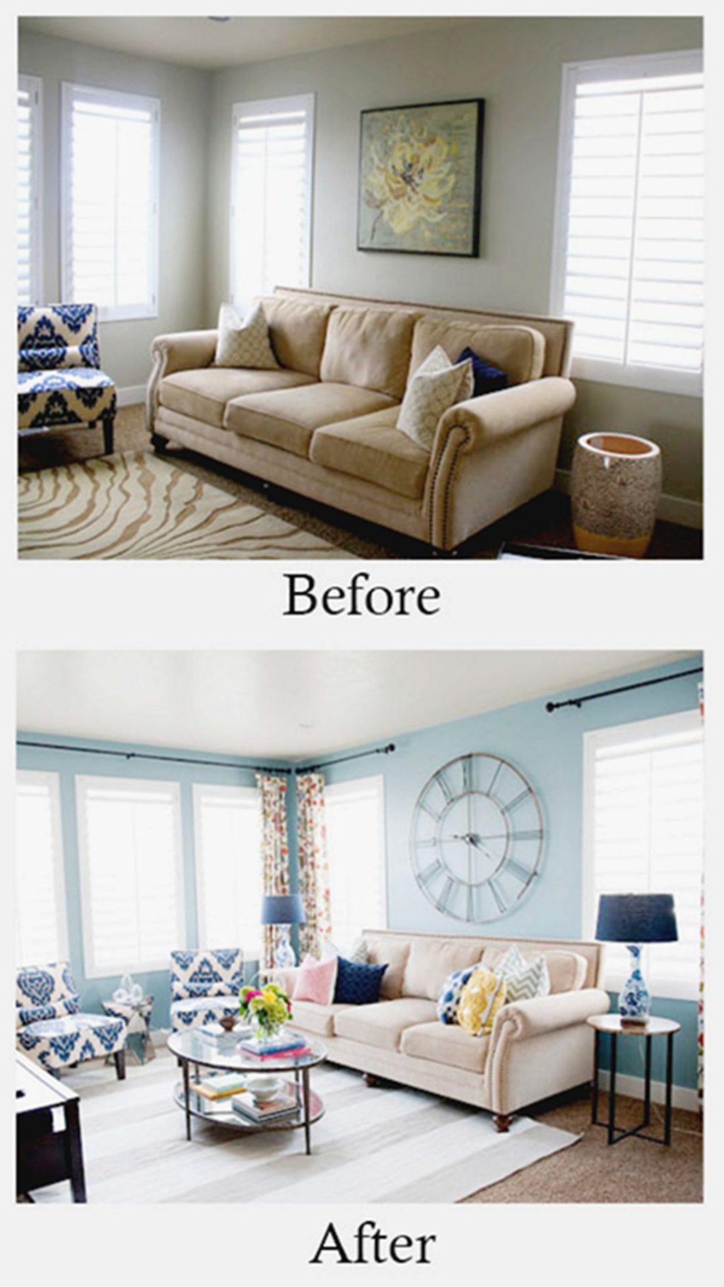 Small Space Living Room Makeover Before and After