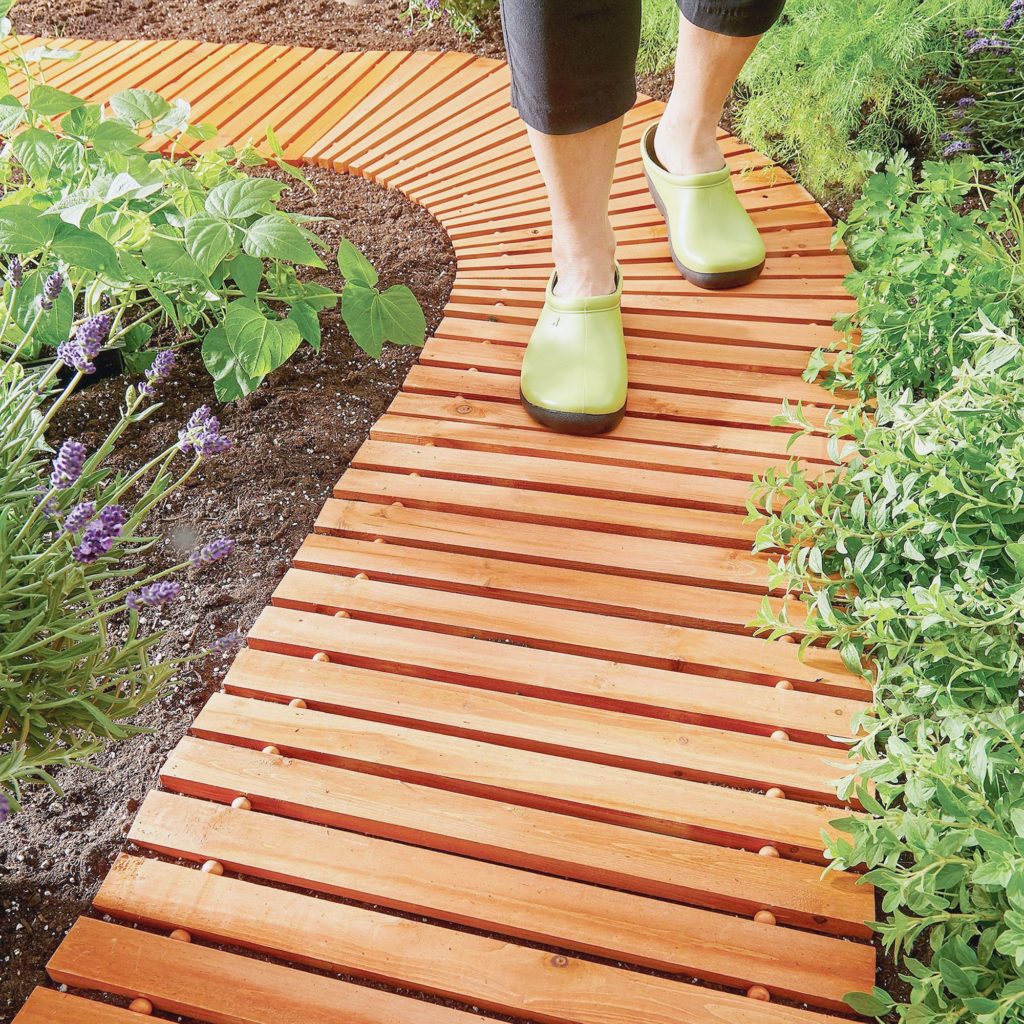 Stunning Wood Garden Pathways Design
