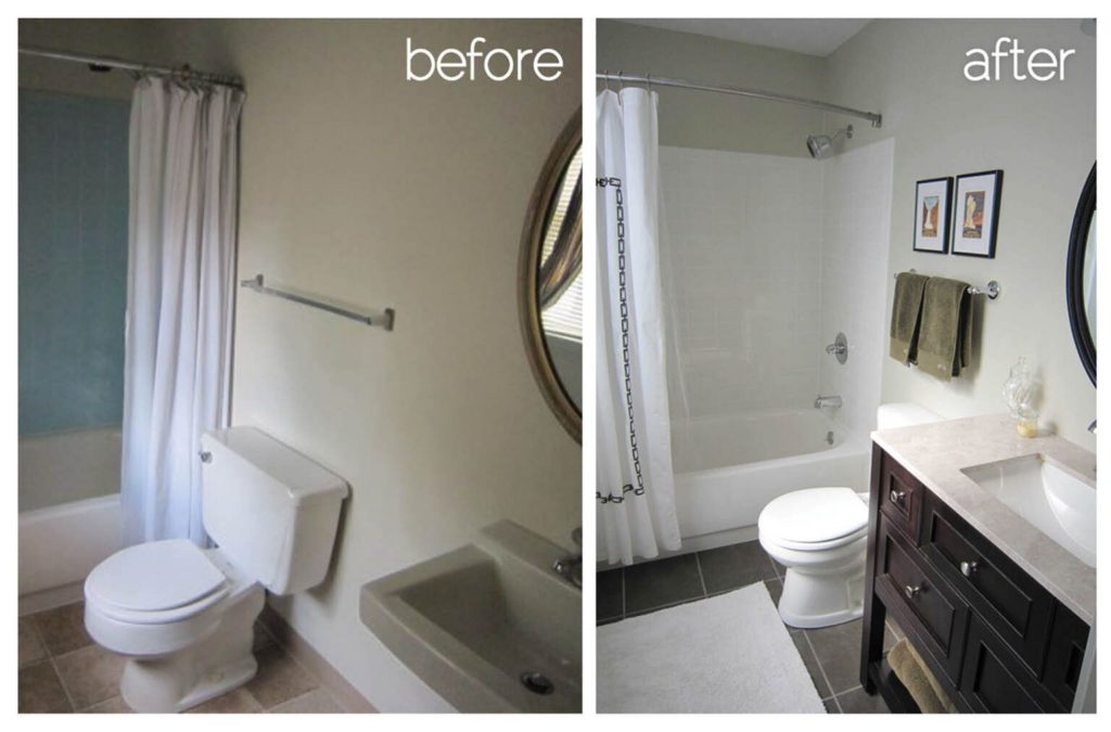 Before and After Small Bathroom
