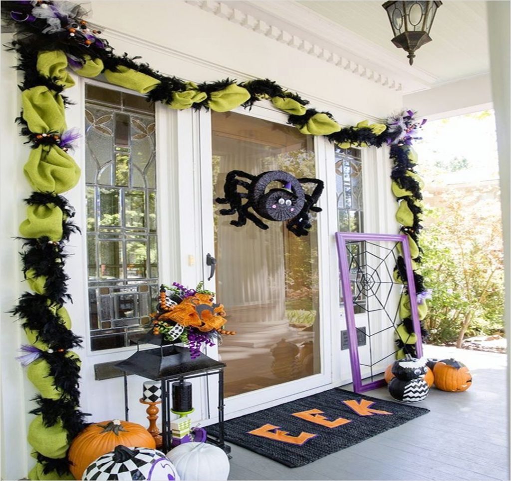 Cute DIY Halloween Decoration for Front Door Ideas via decorelated com