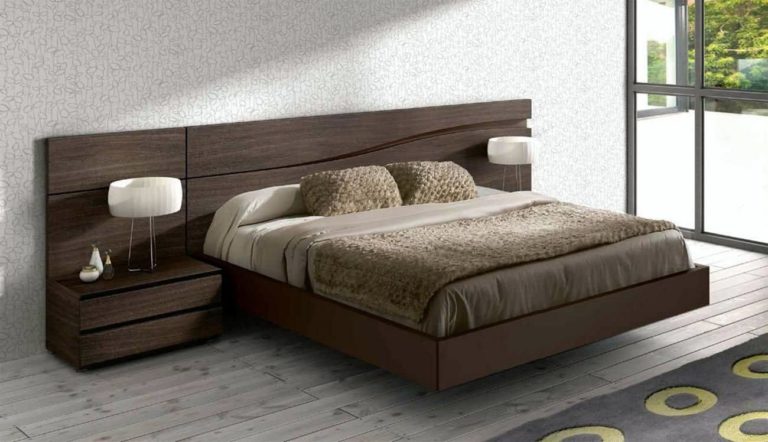 Awesome Floating Wooden Bed Design via Building and Interiors