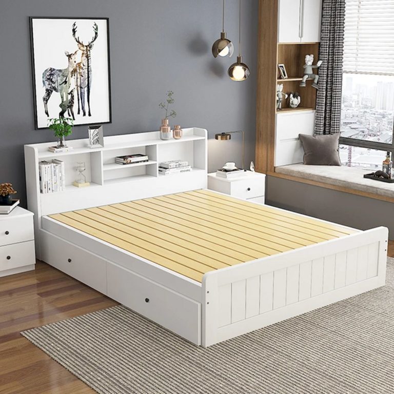Modern Design Solid Wood Bed Modern Simple Furniture Children Double Beds With Storage Drawer via TradeWheel