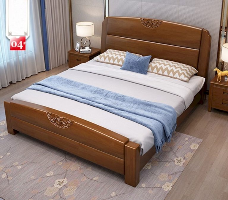 Nordic Solid Oak Wood Walnut Bed High Box Storage Solid Wood Bed via Made-in-China.com