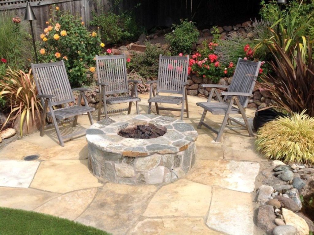 Best Flagstone Patio Ideas with Fire Pit source Freshpatio