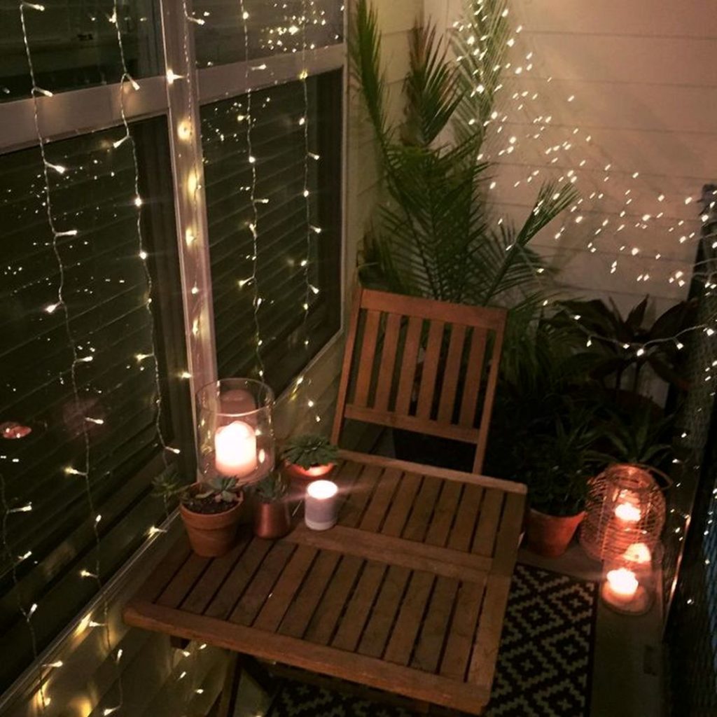 Christmas Small Balcony Lighting Ideas via Dexorate