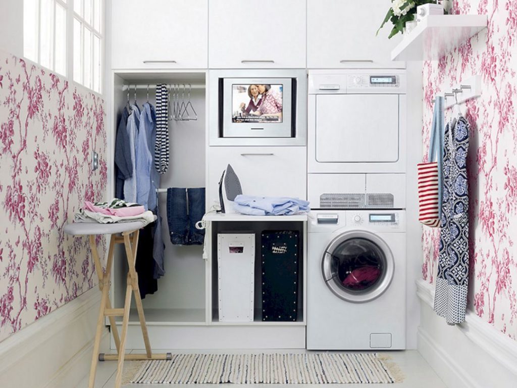 Laundry Room with Mural Wallpaper source Homagz