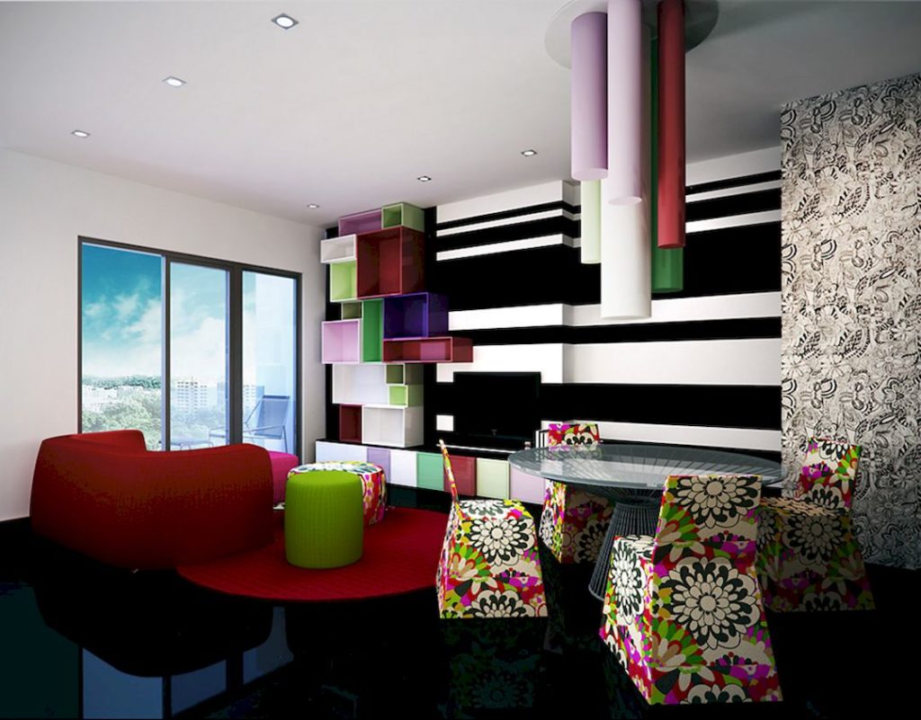 Colorful Interior rendering source ideastolove