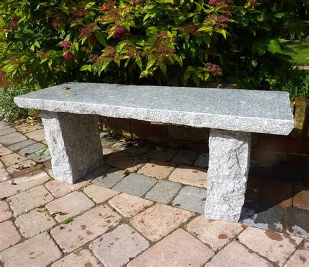 Granite Bench Straight and Rustic via GardenSite