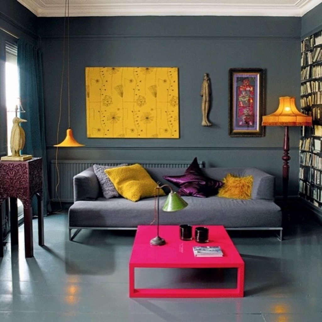 Living rooms colored in yellow and gray source Realtycoo