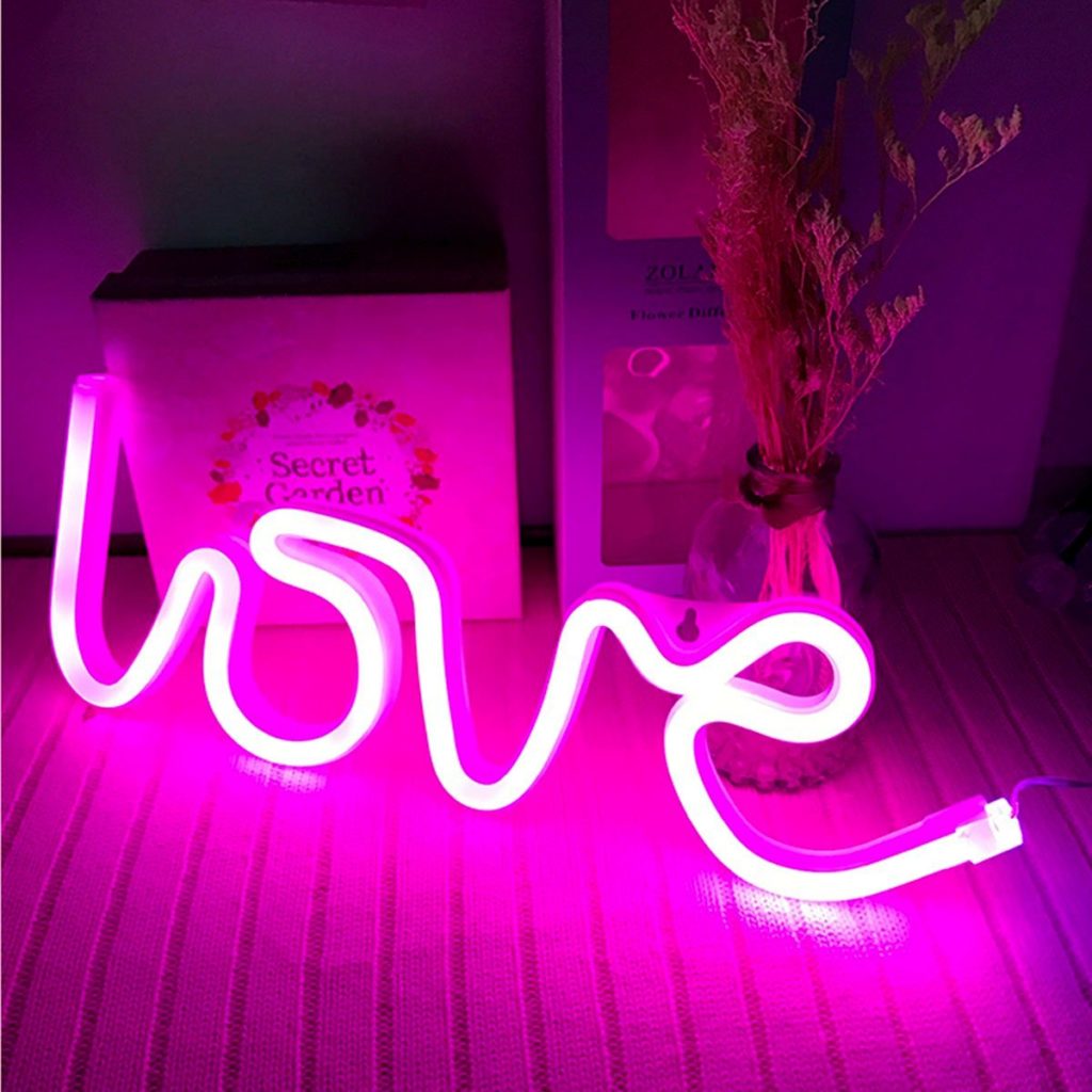Pink Love LED Neon Sign via icreatingdirect