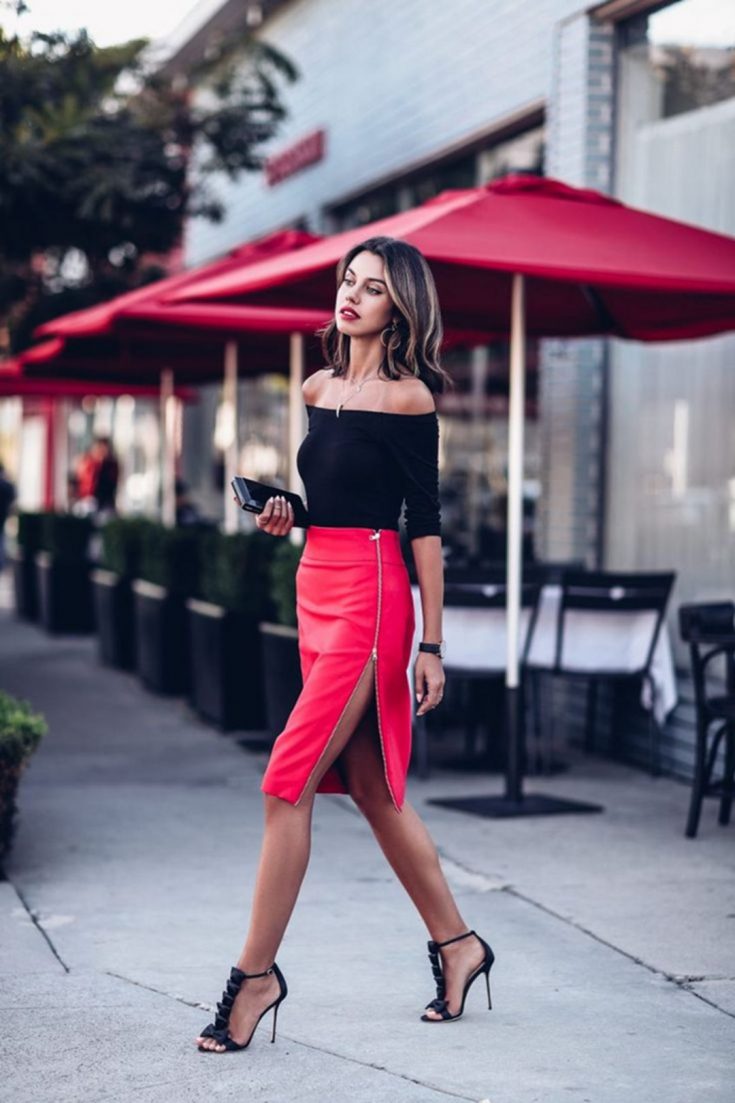 Pencil Skirt Outfit For Valentine Day