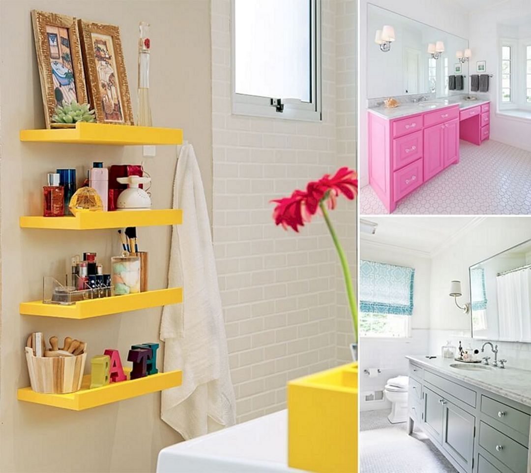 Colorful Bathroom Storage Ideas
