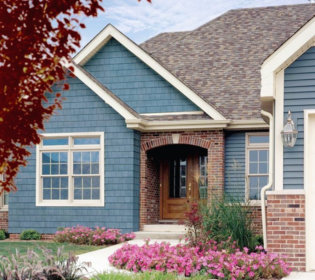 Beautiful Home Exterior Color Paint With Blue Color Combination