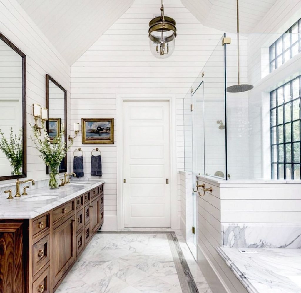 Gorgeous Farmhouse Master Bathroom Farmhouse With Traditional Light Ideas