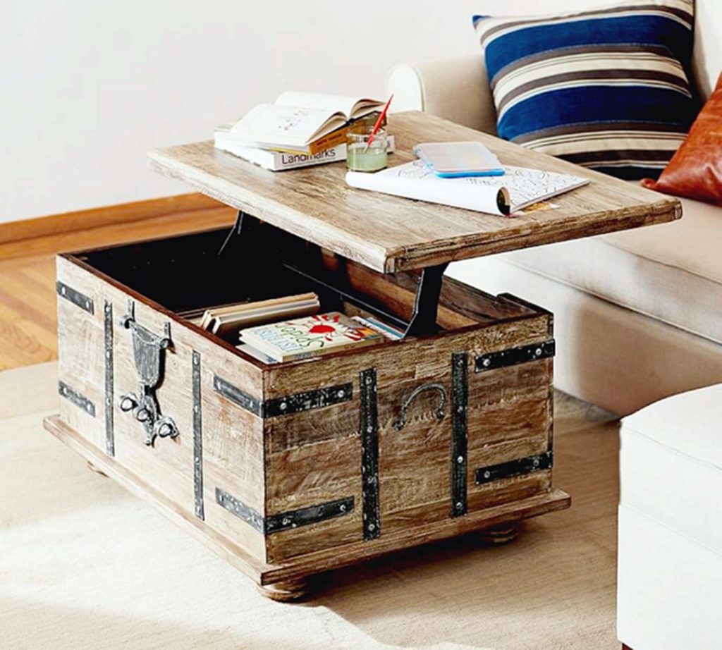 Reclaimed Wood Lift-Top Coffee Table Pottery Barn