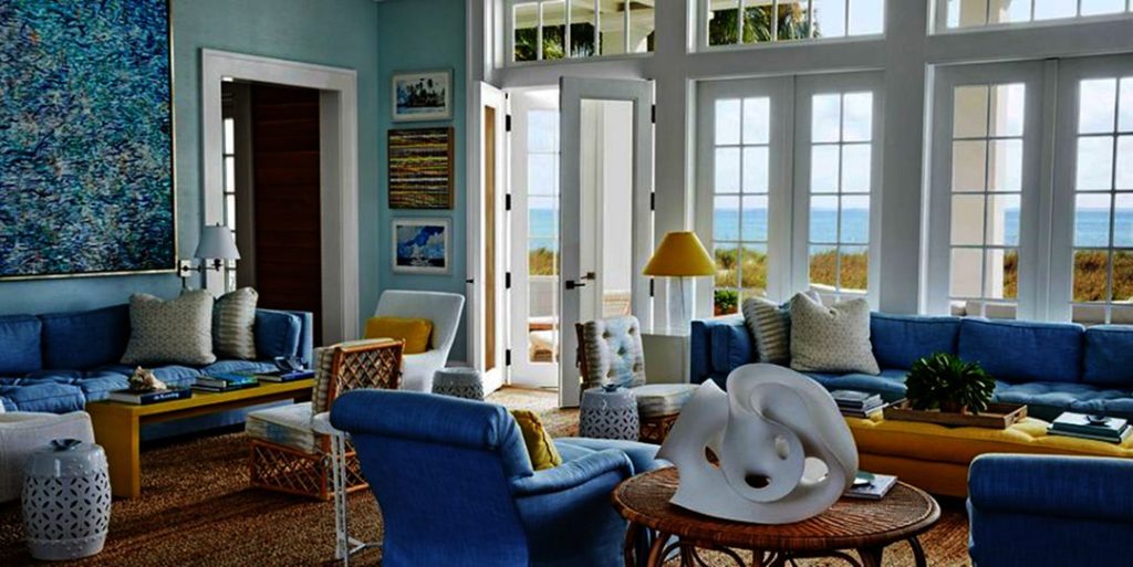 Soft Blue And White Living Room Color