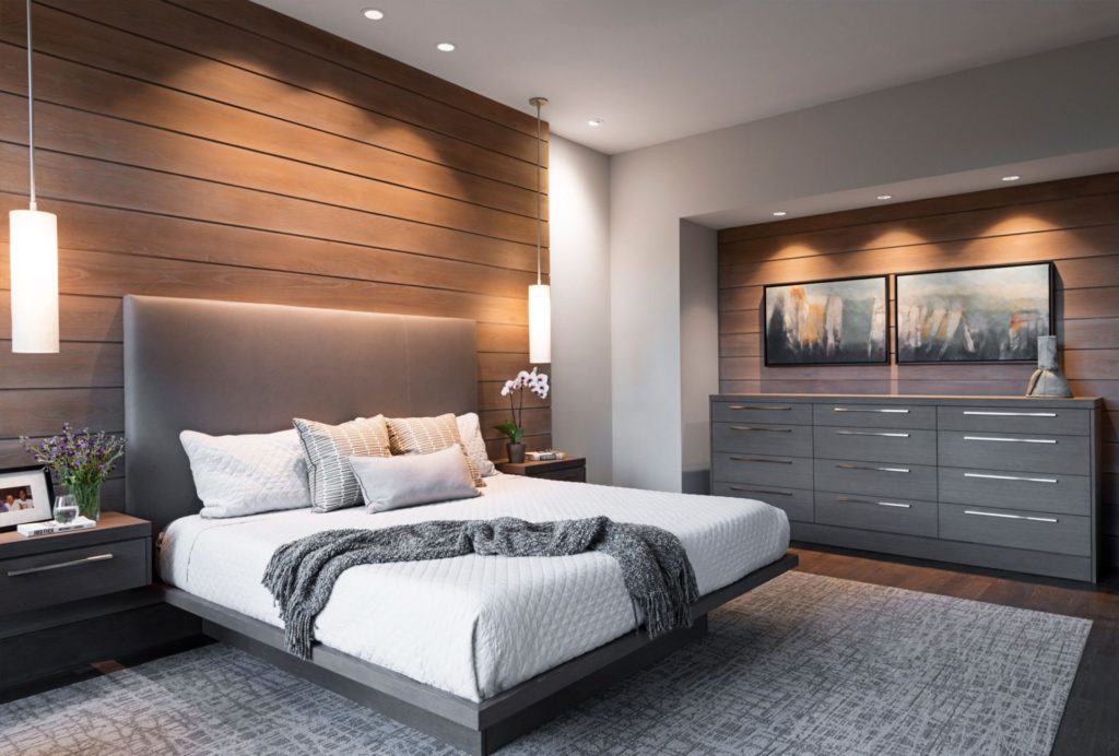 Modern Basement Master Bedroom