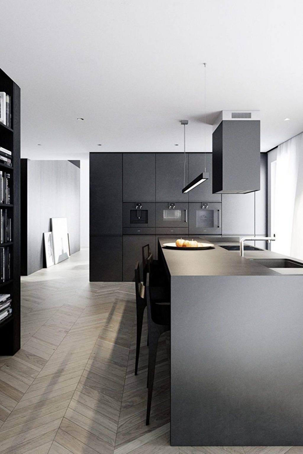Black Minimalist Kitchen Design