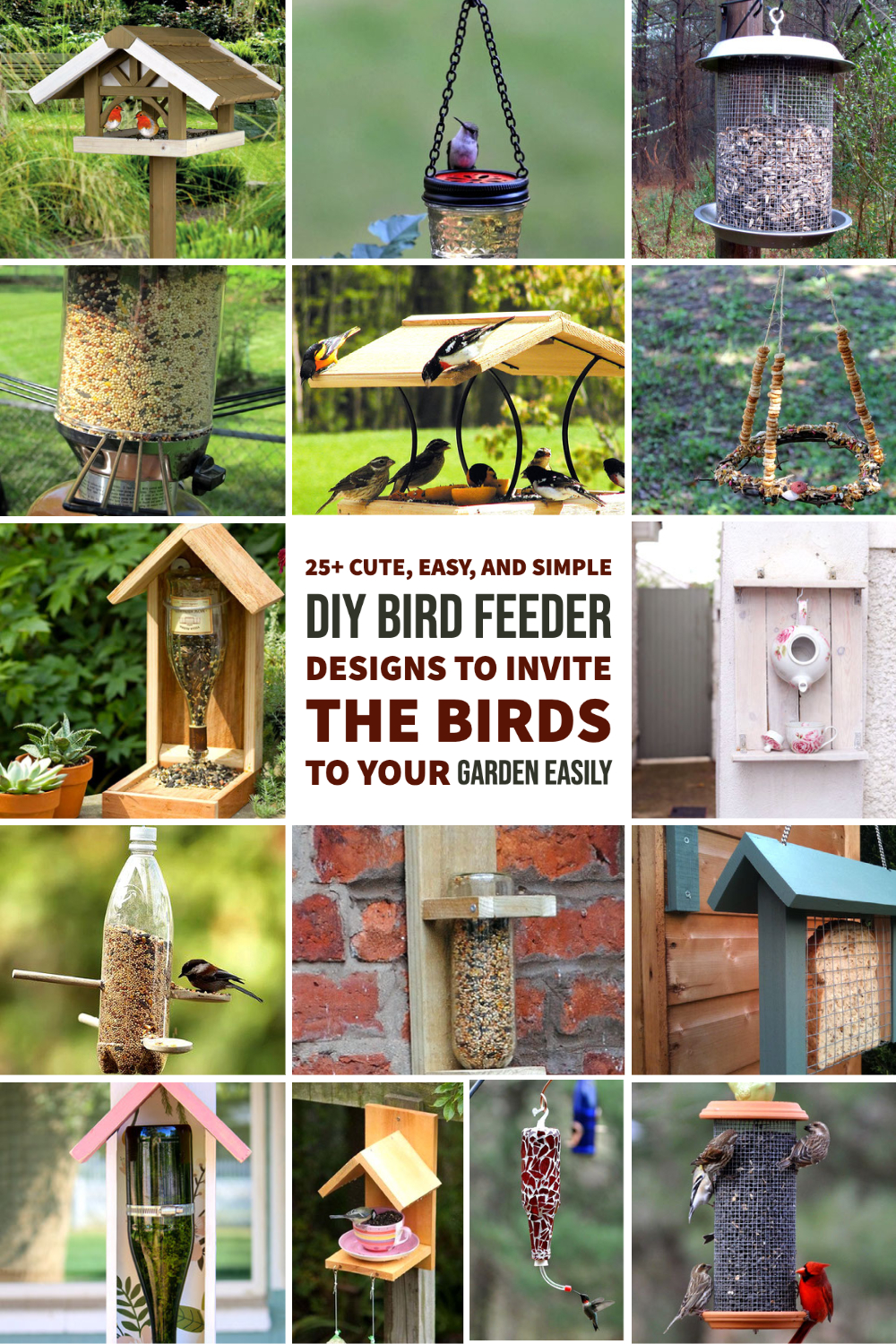 25 Cute, Easy, And Simple DIY Bird Feeder Designs To Invite The Birds To Your Garden Easily