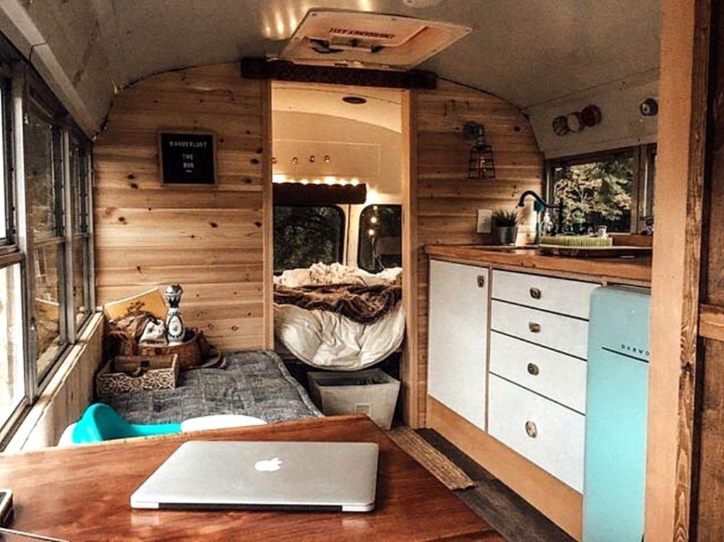 Converted Bus Home Interior source Camper Life