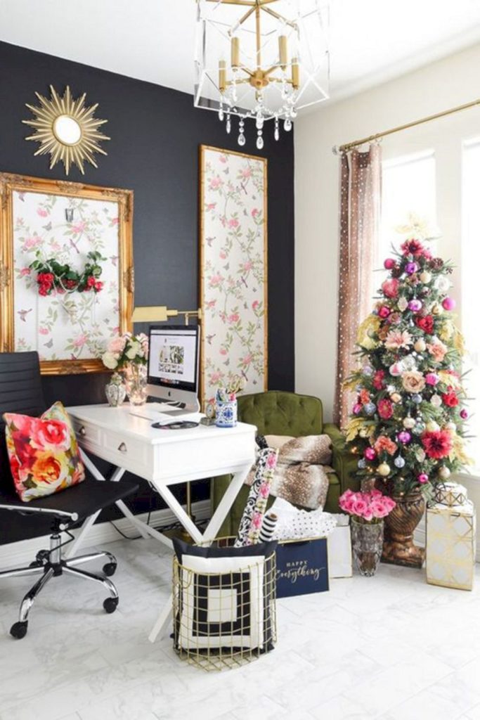 Colorful Christmas Home Office Decorations