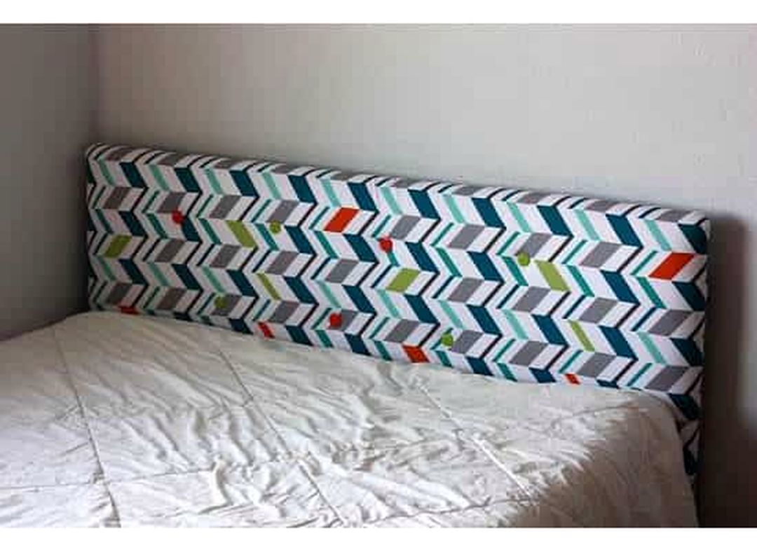 DIY Padded Upholstered Headboard source Frugal by Choice