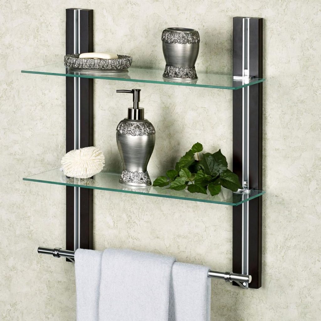 Trendy Small Glass Bathroom Shelf source Glossy Ideas