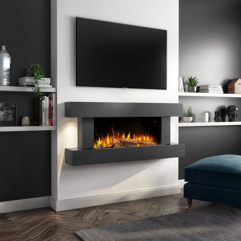 Amberglo Grey Wall Mounted Electric Fireplace source In Touch Networks