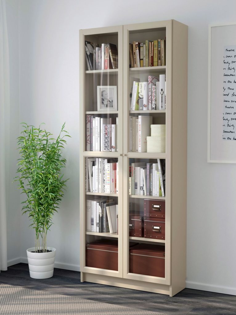 Beautiful two column bookcase white color