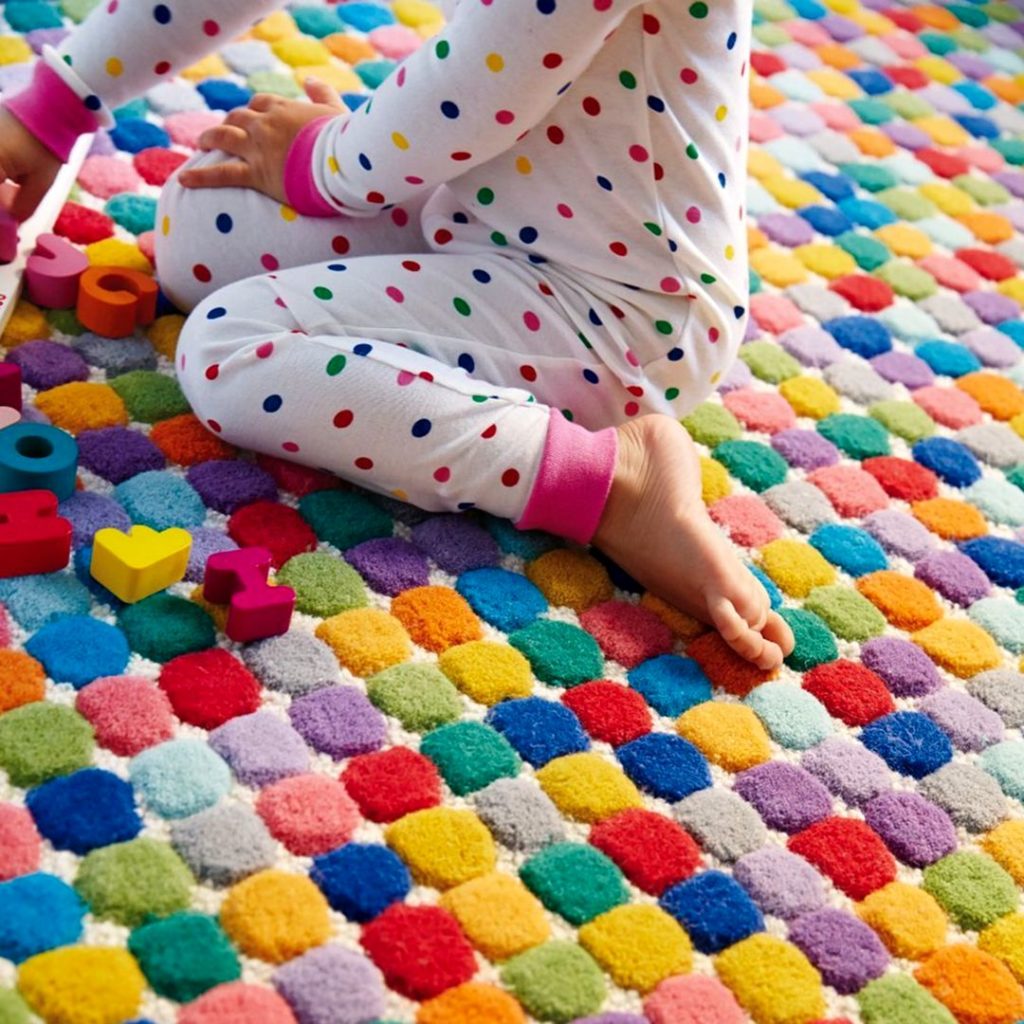 Cute Lisibooo Round Cotton Rug for Kids Room